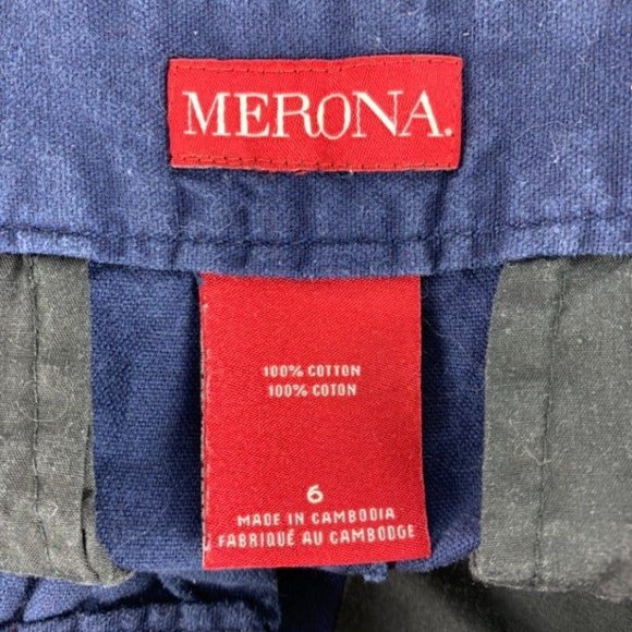 Merona 6 Navy Blue Chino Shorts 32" x 4" - Picture 4 of 4